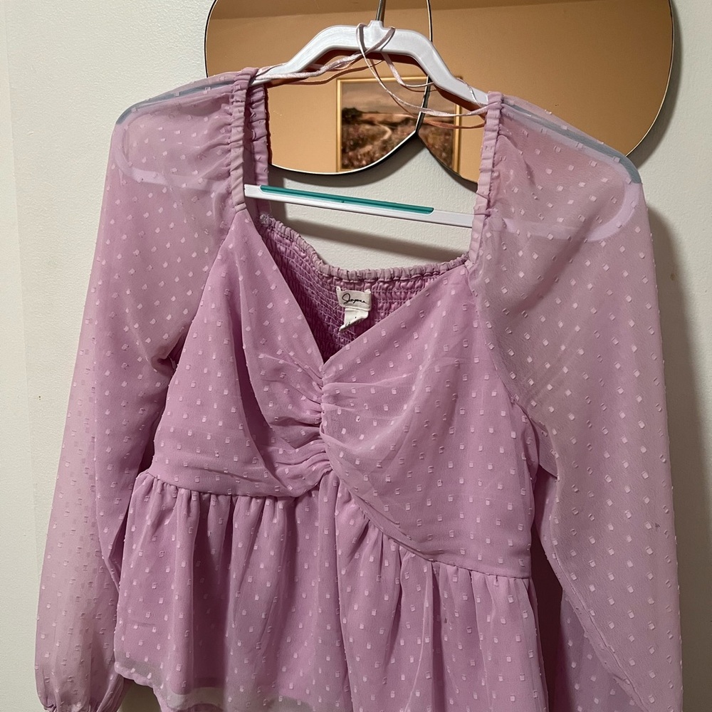 Lavender Peplum Blouse
